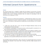 Consent Form For A Questionnaire
