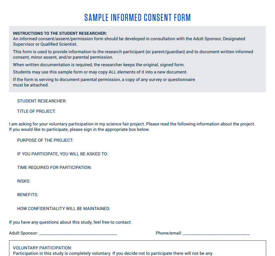 Consent Form For A Research Study