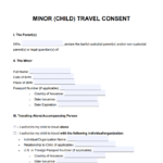 Sample Travel Consent Form For Minor