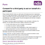 Third Party Consent Form Ndis