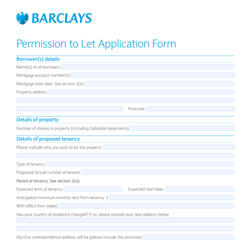 Barclays Occupiers Consent Form