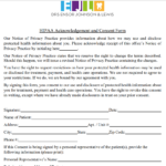 Hipaa Acknowledgement And Consent Form